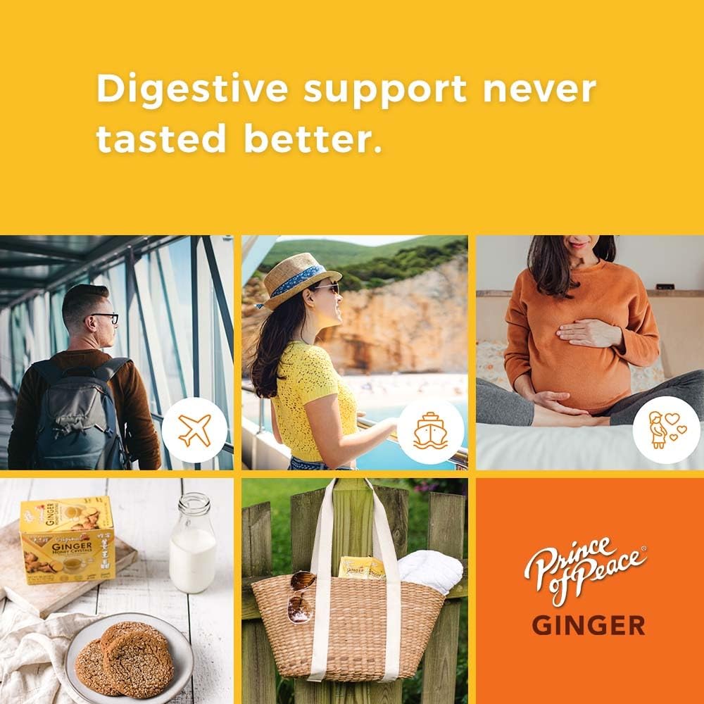 Prince of Peace Instant Ginger Honey Crystals Assorted, 30 Sachets – Instant Hot or Cold Beverage that Soothes Throat – Easy to Brew – Drink Like a Tea – Gluten Free – Real Ginger