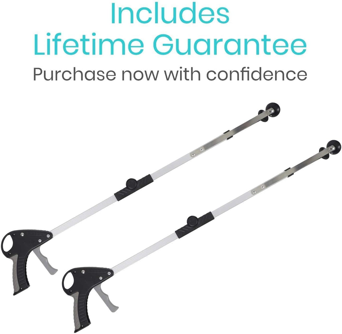 Vive Foldable Suction Reacher Grabber Tool for Elderly (1) - 32 Inches Long Reach Grabber Claw - Pick Up Grab Tool - Reachers for Disabled & Seniors Heavy Duty - Trash, Garbage, Cups Picker Assist