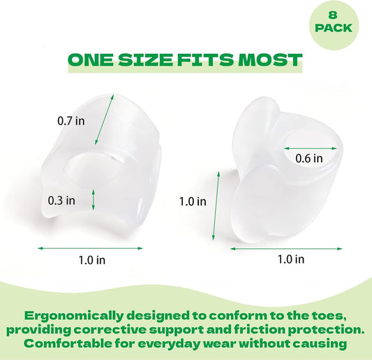 Toe Separators for Women, 12-Pcs Gel Toe Spacers, Bunion Corrector