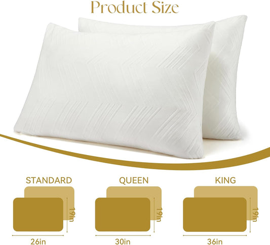 Cooling Bed Pillows for Sleeping Quee Size Set of 2, Shredded Memory Foam Pillows for Bed 2Pack, Adjustable Cool Pillow for Side, Back and Stomach Sleepers Neck Supportive-Queen Size