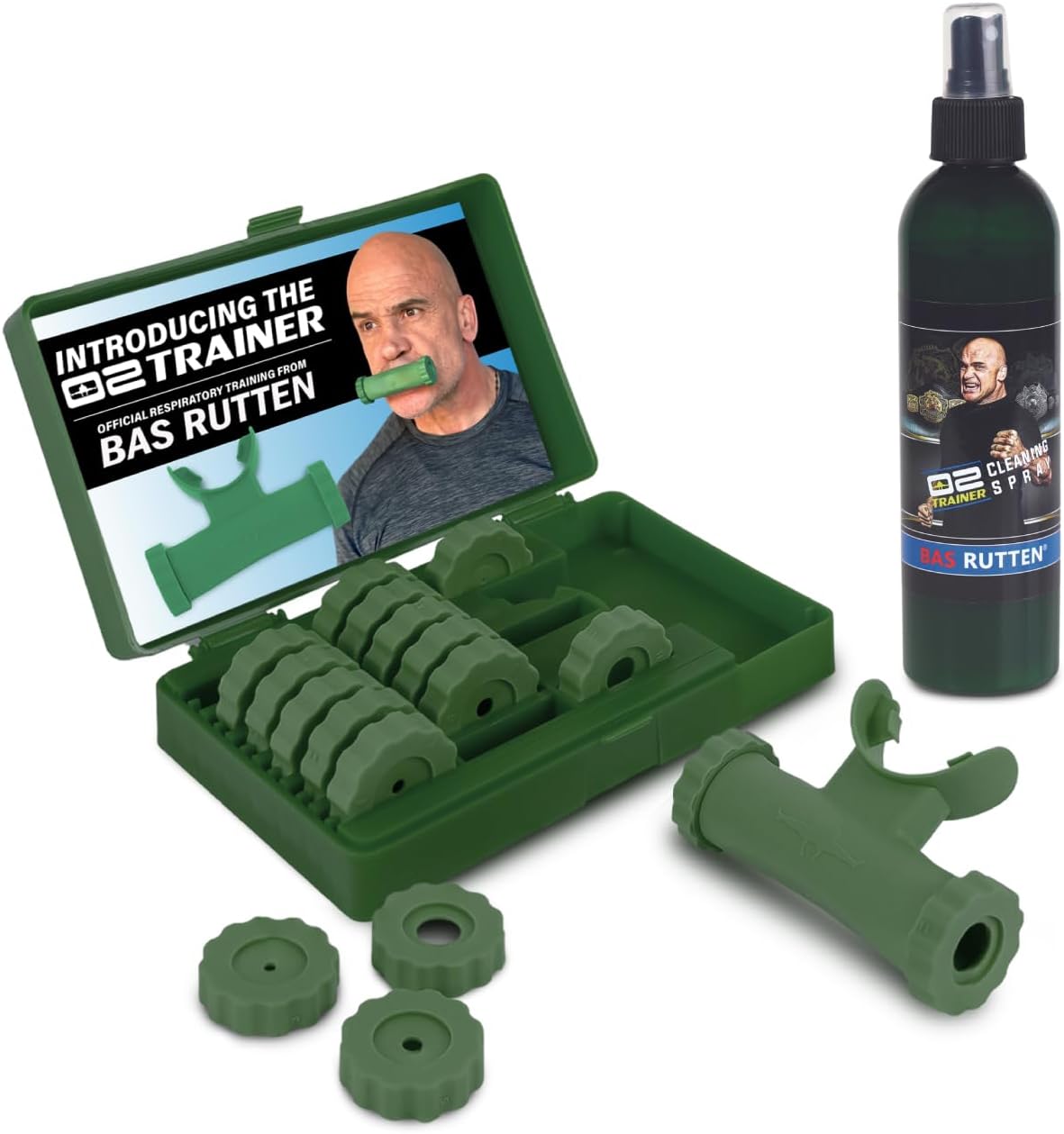Bas Rutten O2Trainer Green and O2Trainer Cleaning Spray