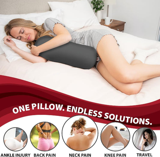 Core Jackson Roll Bolster Pillow for Neck, Back, Knee & Leg Support, GR