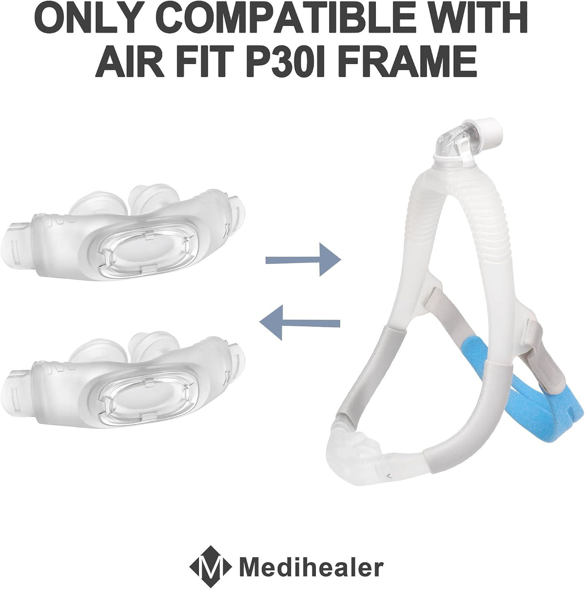 2 Packs Replacement P30i Pillow Cushion(M) for Airfit P30i| Including 2 Pcs Cushion for P30i,Washable and Reusable&Comfortable and Super Soft, Great-Value Supplies by Medihealer