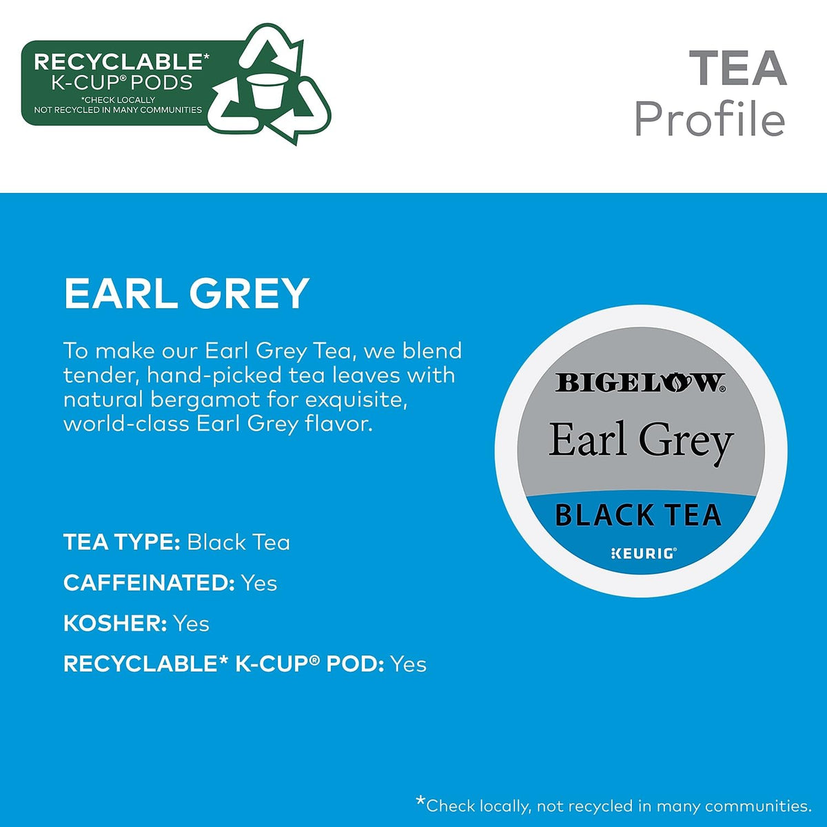 Bigelow Earl Grey Black Tea Keurig K-Cups, 24 Count Box (Pack of 1), Caffeinated 24 K-Cup Pods Total