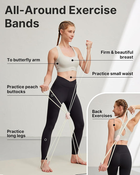 YOTTOY Cross Resistance Band for Full Body Workout,Elastic Exercise Bands for Legs,Arms,Glutes,Stretch Bands for Exercise,Yoga Straps for Stretching, Booty Bands for Home Gym
