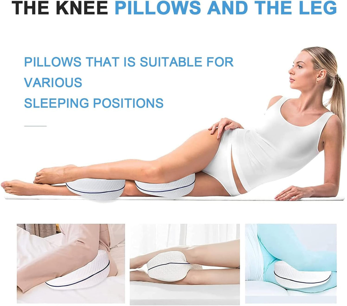 Vertdens Leg Pillow, Knee Pillow for Side Sleepers, Leg Pillows for Sleeping, Knee Cushion for Sleeping,Suitable for Relieving Leg, Back, Knee Pain
