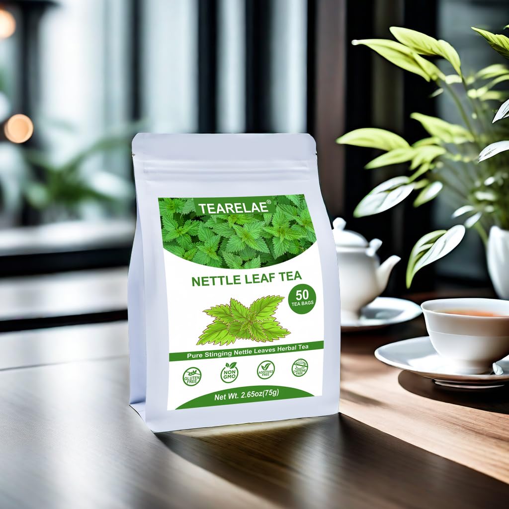 TEARELAE Nettle Leaf Tea, 50 Herbal Tea Bags, Earthy Herb Aroma