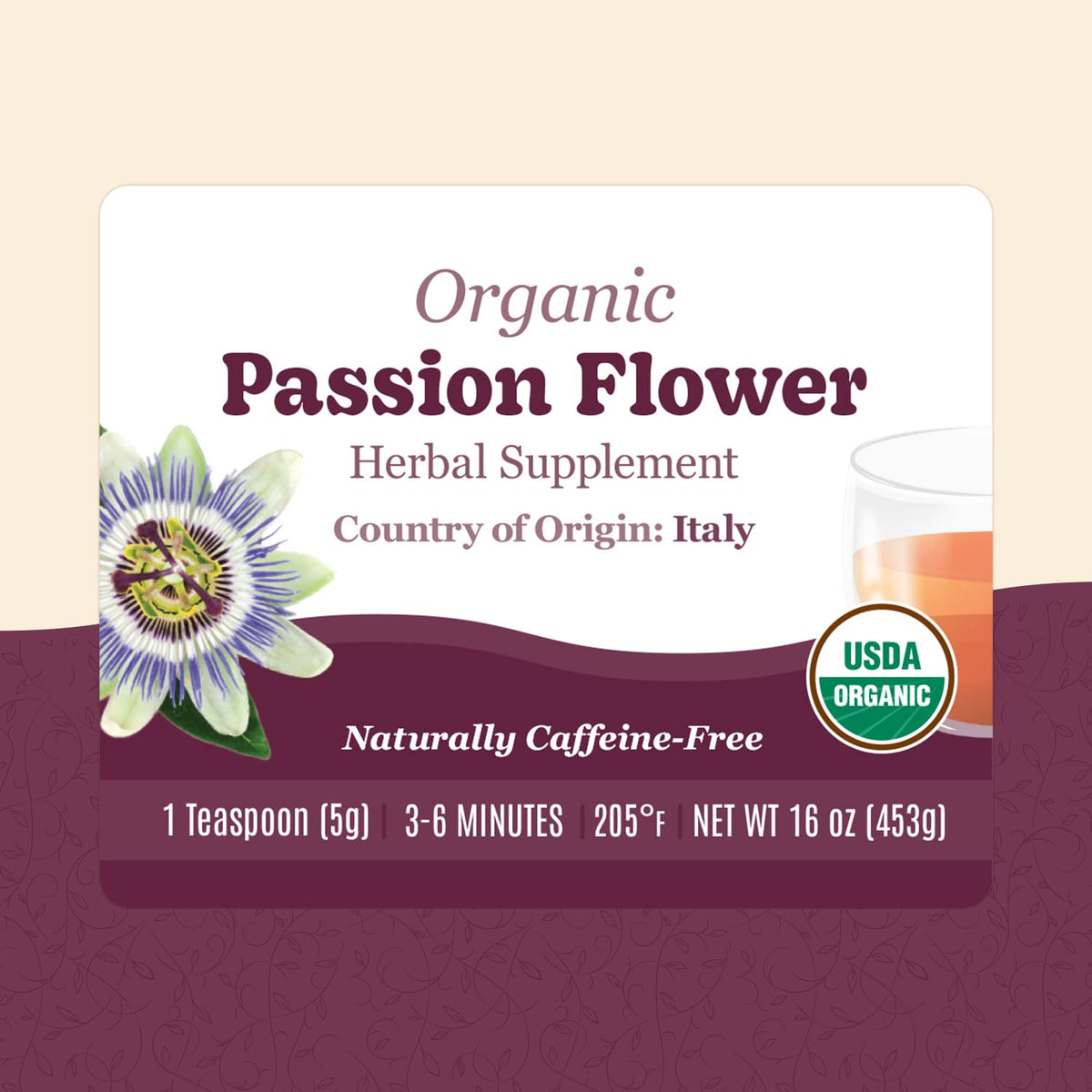 Positively Botanicals, Organic Passion Flower, Loose Leaf, 16 Ounce