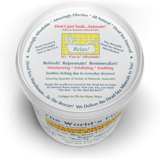 Dead Sea Warehouse-Amazing Minerals Dead Sea Bath Salts,100% Full Mineral Therapeutic Bath Salts, Detoxifying & Moisturizing, Exfoliating for Dry Skin, Unscented(5 lbs)
