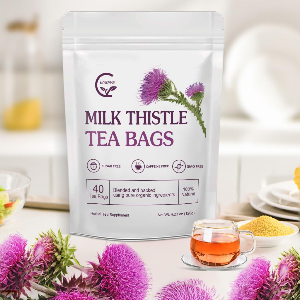 Organic Roasted Dandelion Root Tea with Milk Thistle Tea - Supports Kidney Function and Liver Function, 30 Tea Bags