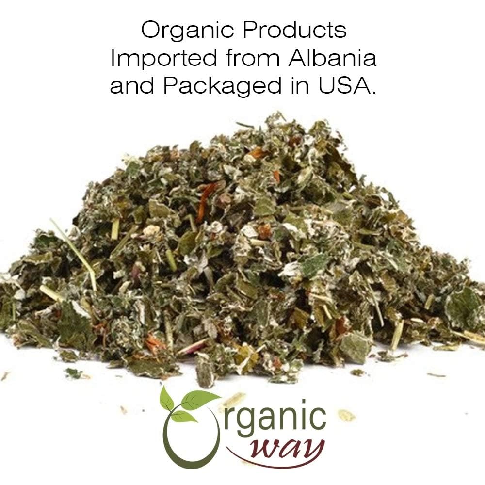 Organic Way Dried Raspberry Leaf Whole - Herbal Tea Origin Albania (4 Oz)