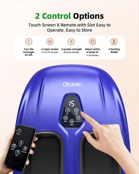 Shiatsu Foot Massager with Heat and Remote Control for Plantar Fasciitis,Purple Black