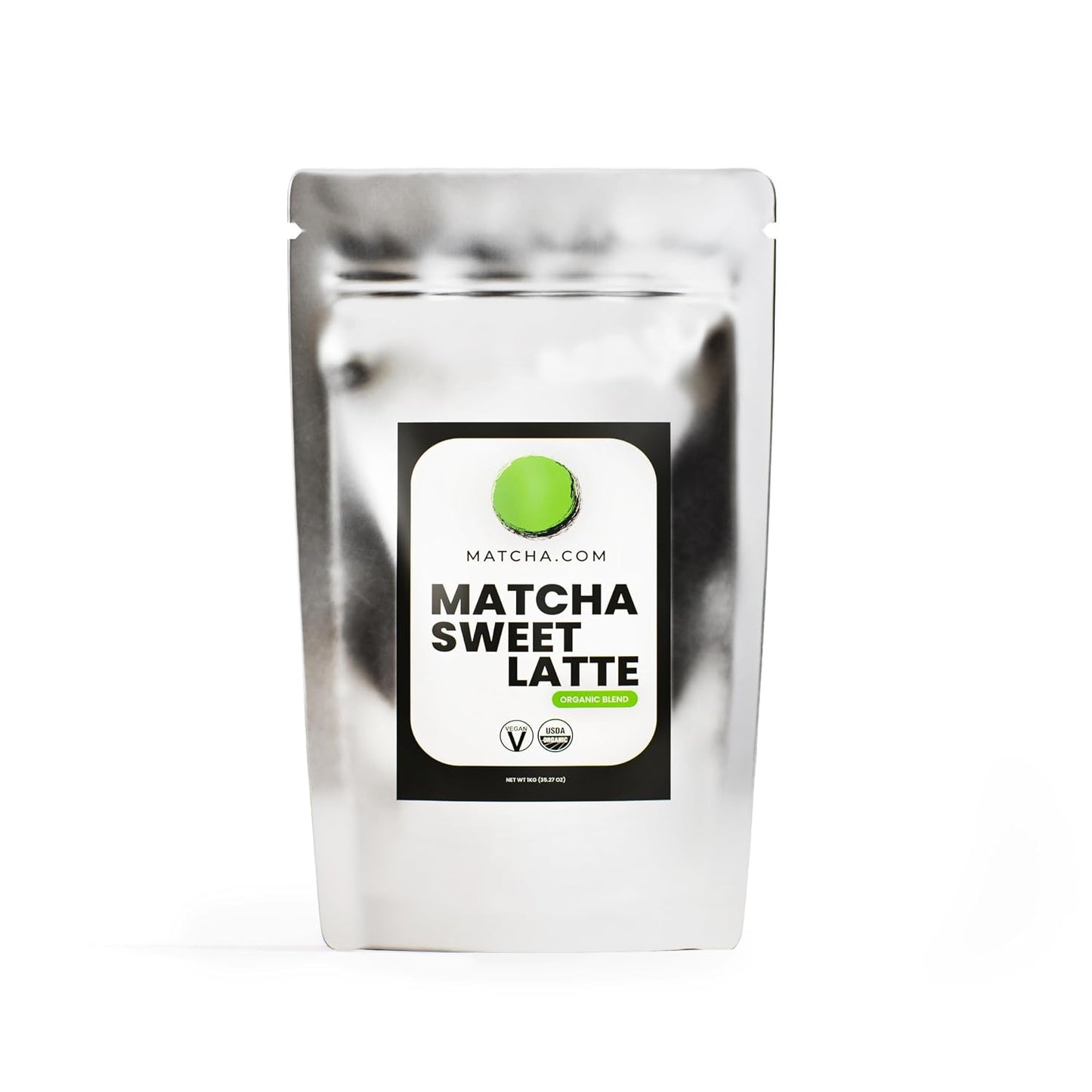 Matcha Kari Organic Sweetened Matcha Latte Mix - Cafe Style - 2.2 lb | Organic sweetened matcha green tea latte powder, cafe-style, just add milk or water, hot or iced, easy mix, 2.2 lb/1 kg