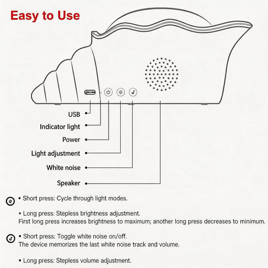 Conch Ocean Wave Projector for Room Decor | Ambient Lighting | Mood Light