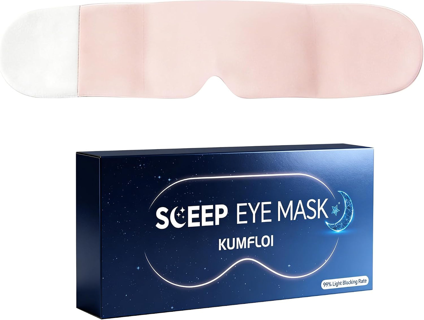 Weighted Sleep Mask for Side Sleepers, 100% Blackout Eye Mask for Sleeping with Adjustable Strap, Dual-Sided Cooling Silk & Warm Cotton Blindfold, Zero Pressure Eye Cover for Travel, Nap & Yoga