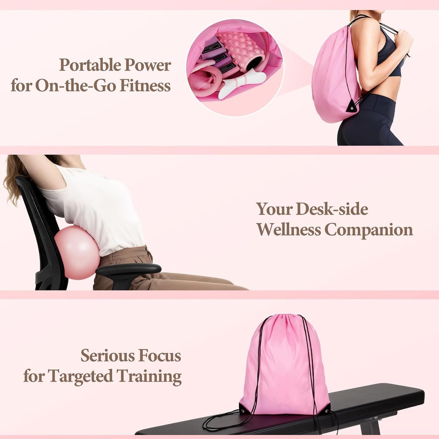 Pilates Ring Kit with 14 inch Magic Circle & Foam Roller, Ergonomic Home Workout Equipment Set, Full Essentials for Women Beginners - Includes Exercise Guide & Storage Bag