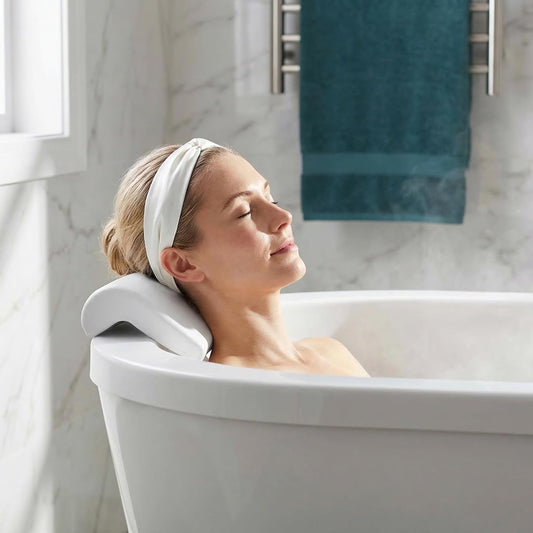 POPETPOP Bath Tub Pillow, Pu Bath Neck Pillows for Tub with 2 Suction Cups