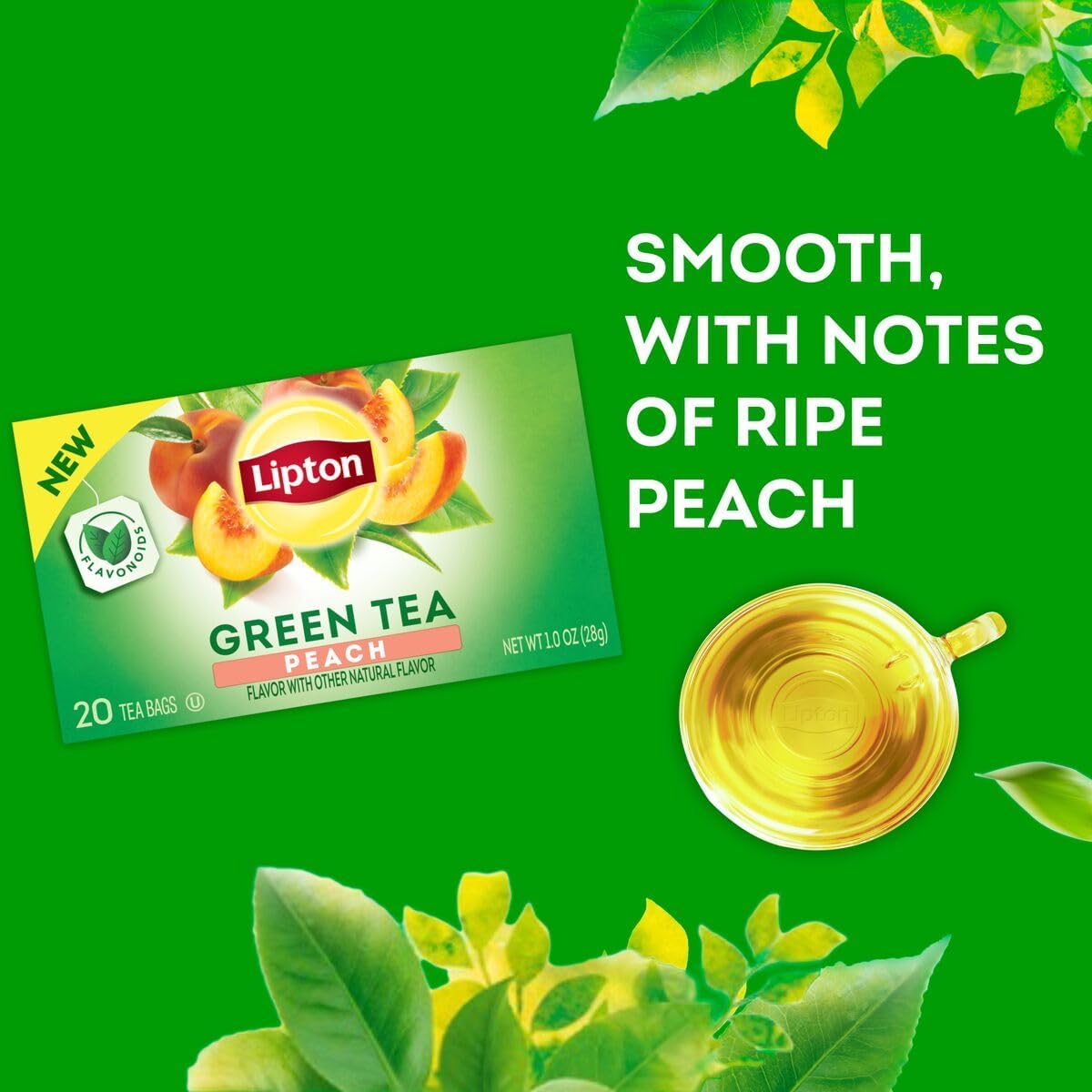 Lipton Green Tea Variety Pack, Honey Ginger, Lemon & Peach, 20 CT (2 ea)
