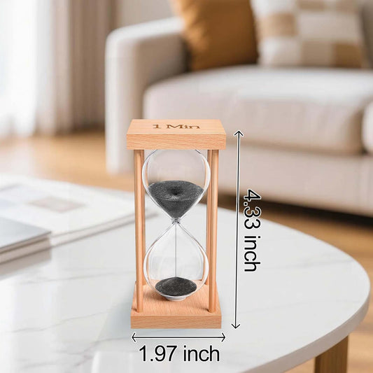 60 Minute Sand Timer, 60 Min Wood Small Hourglass Timer, Blue Sand Clock, One Hour Wooden Hour Glass for Classroom, Sandglass, Reloj De Arena Decorativo, Home, Office, Game, Gift