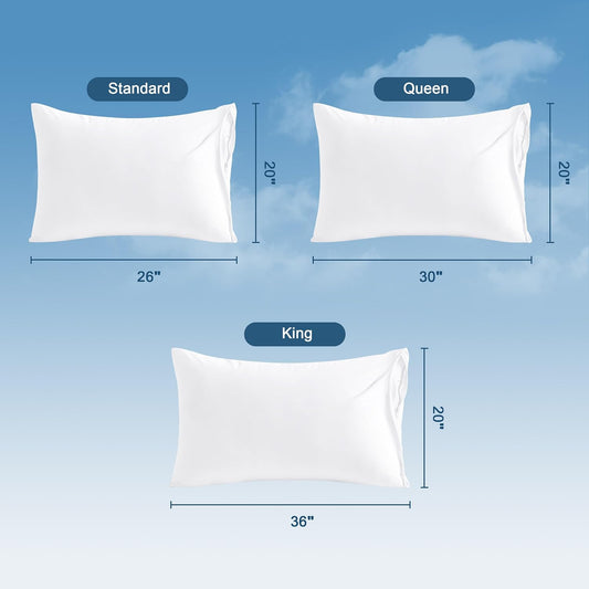 NTBAY Waterproof Standard Pillow Protectors, 4 Pack, White