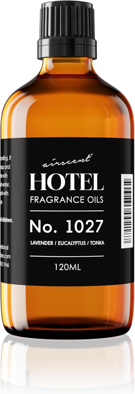 AirScent Hotel Diffuser Oil No. 1027 - Zen Hotel Scent Inspired - 120 mL | Lavender Eucalyptus Tonka - Premium Fragrance Oil for Ultrasonic and Waterless Diffusers and Crafting - 4 fl oz Bottle