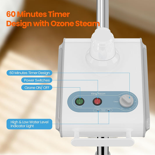 Professional Nano Ionic Facial Steamer with Ozone – 60 Min Timer