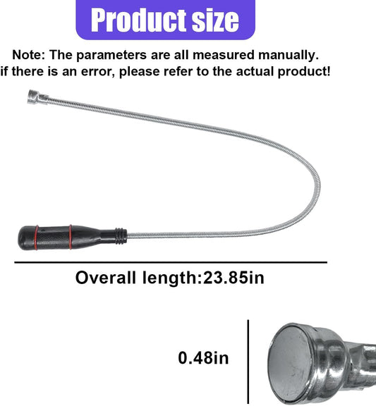 Craedli Flexible Magnetic Pickup Tool, 24" Long Bendable Extension