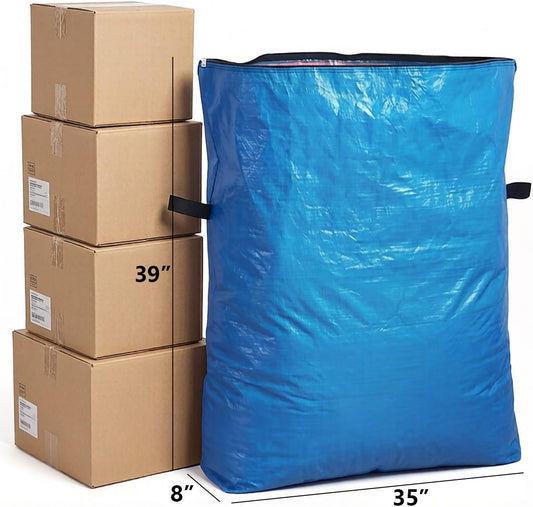 Extra Large Moving Bags with Zippers & Handles (Black)