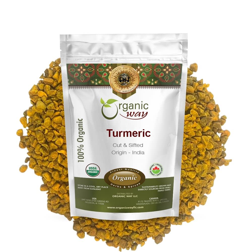Organic Way Turmeric Root Cut & Sifted - Herbal Tea - (8 Ounce)