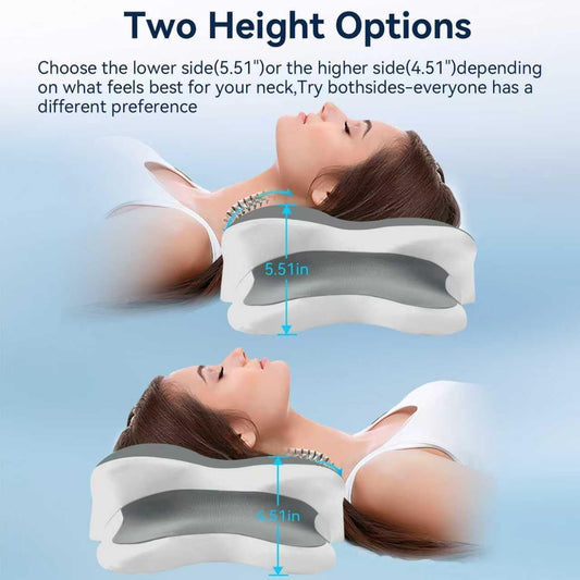 Sleep Apnea Pillow with Neck Pain & Snoring Relief -Orthopedic Cervical Pillow,Ergonomic Contour Memory Foam Pillow for Side, Back,Stomach,Dreamers,Medium Firm (Darkgrey, Queen Size 25" lx15 wx5.8 h)