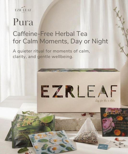 EZR LEAF Pura Herbal Tea Sampler - Caffeine-Free Tea Variety Gift Set