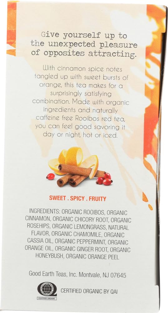 Good Earth Teas Organic Sweet and Spicy Caffeine Free Herbal ,18 Count (Pack of 4)