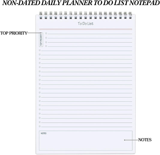 to Do List Notepad 3pcs/Set - Daily Planner Notepad Undated 60 Sheets Tear Off, 5.5" x 8.3" Planning Pad Checklist Productivity Note Pad for Work and Personal Organized
