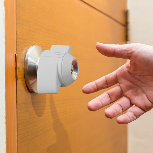 Homakover 2 Pack Door Knobs Cover, Non-Slip Silicone Door Knob Grips, Fits All Door Knob ≤1.77Inch, for Arthritis and Senior Living Aids, Protects Walls from Dents and Damage (Gray)