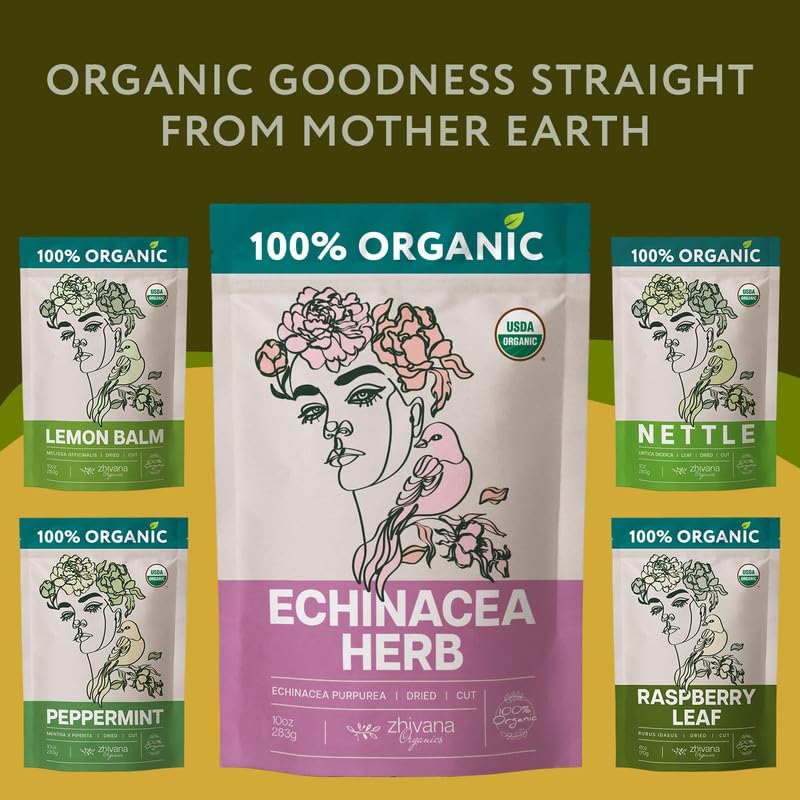 Organic Echinacea Herb Loose Leaf (4oz) - Echinacea Purpurea - Great for Seasonal Changes