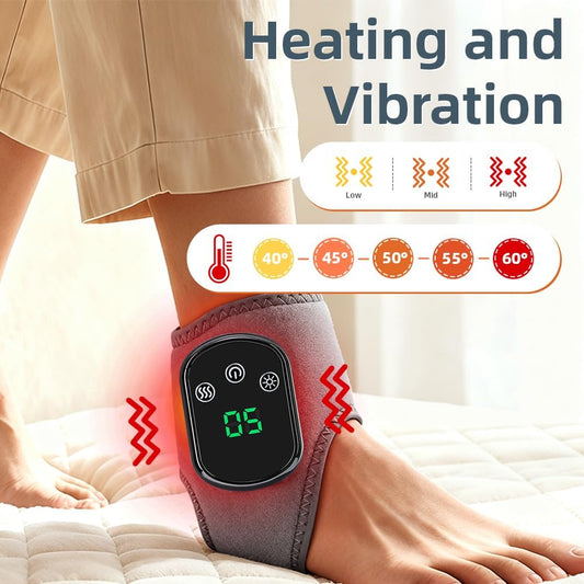 IFTHFOUR 2Pcs Foot and Ankle Massager with Heat, Portable Heated Wrap, 3 Vibration Modes and 5 Heat Settings, USB Charging, Ideal for Home and Travel