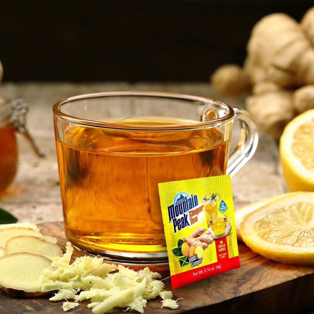 Jamaica Mountain Peak Original Ginger Tea, Unsweetened, 14 x 0.42 oz Sachets (Pack of 3) - Total 42 Sachets