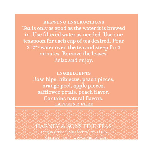 Harney & Sons Peach Fruit Herbal Tea Loose Leaf Tin, 4 oz