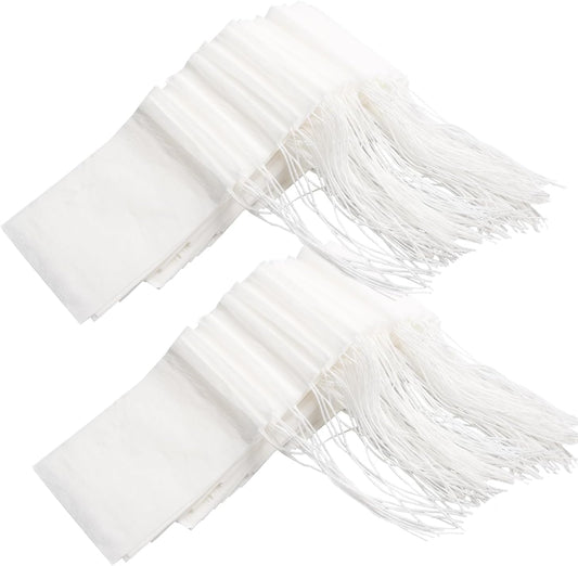Eketirry 100pcs Tea Filter Bags for Loose Tea, Empty Tea Bags, Natural Wood Pulp Paper Material, Disposable Unbleached Tea Filter Bags with Drawstring for Loose Tea (White, 3.15 x3.94 inch)