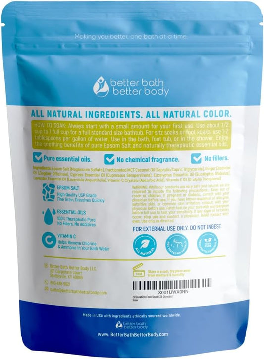Circulation Foot Soak 32 oz with Ginger and Cypress Pure Essential Oils