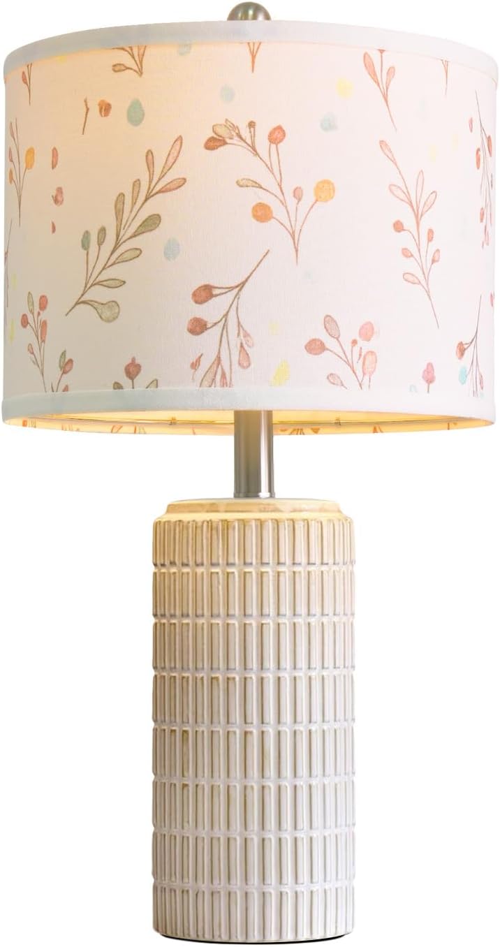 PoKat 23" Modern Ceramic Table Lamp Set of 2 for Living Room White Desk Lamps for Bedroom Farmhouse Bedside Nightstand Lamp House Warming Gifts New Home Decor End Table Lamps Gifts for Women Mom Beige