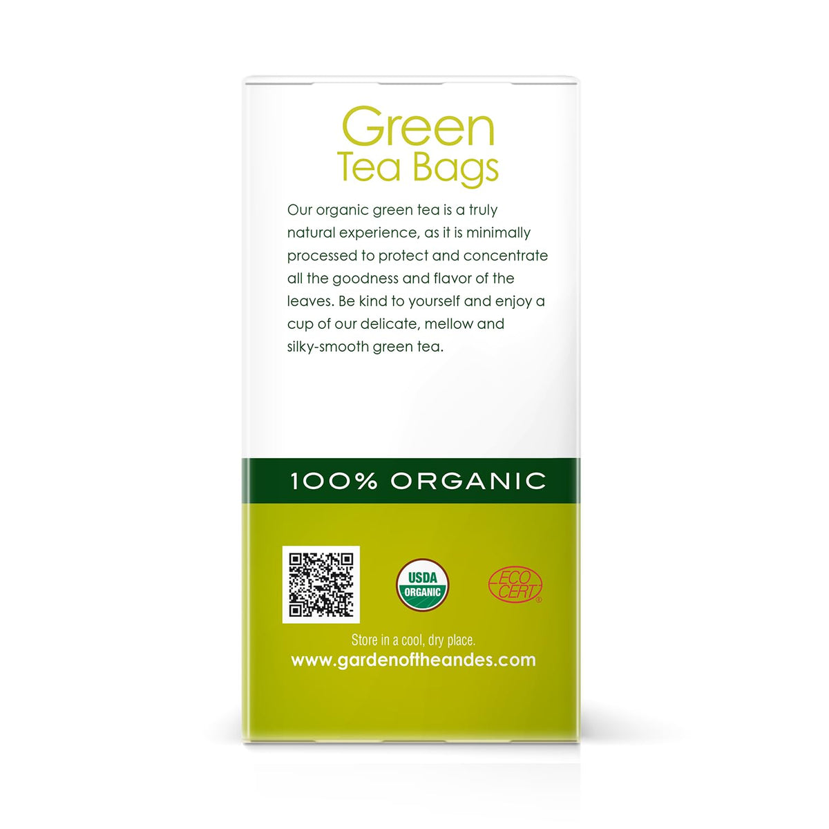 Garden of the Andes Kosher Organic Green Tea, 120 Bags