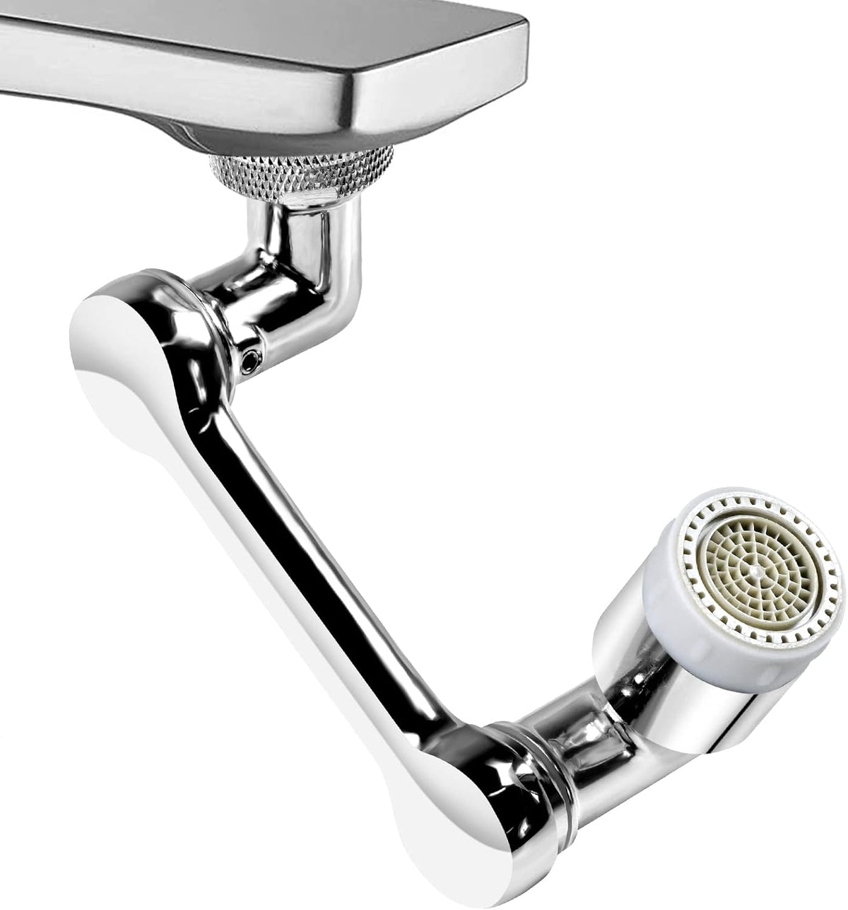 Faucet Extender 1080°Rotating Swivel, Sink Water Faucet Aerator Extension with Robotic Arm,2 Water Flow Modes Universal Fit for Bathroom Kitchen Faucet, Easy DIY Installation