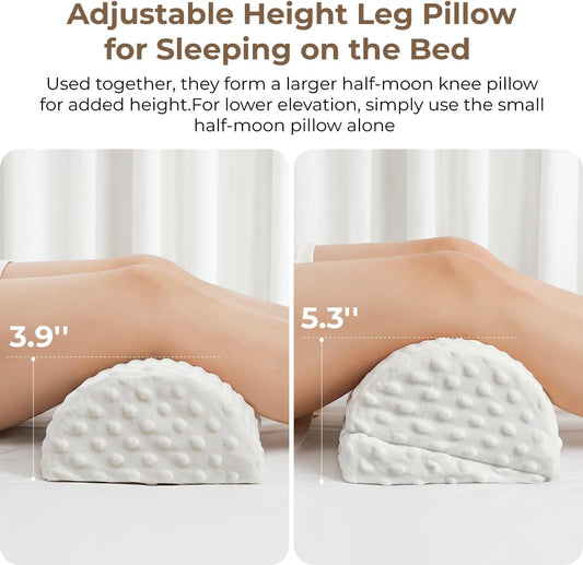 Half Moon Leg Bolster for Back Sleeping Relieve Lower Back, Knee Leg Stress