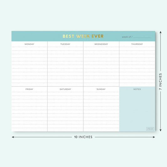Sweetzer & Orange Weekly To Do List Pad. Gold Foil 7 days Planner with Daily Roadmap Agenda Squares. 7x10” Day Workbook 2026 - Student Blueprint, Work Manual, and Checklist Note Pad