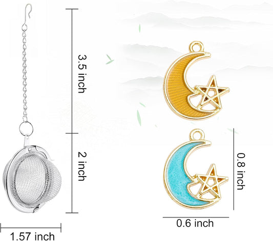 Stainless Steel Mesh Tea Infuser, 2.1 inch Tea Ball with Honey Bee Pendant Tea Strainer Tea Diffuser Tea Steeper for Filtering Tea,Tea Infusers for Loose Tea (Bee, 2PC)