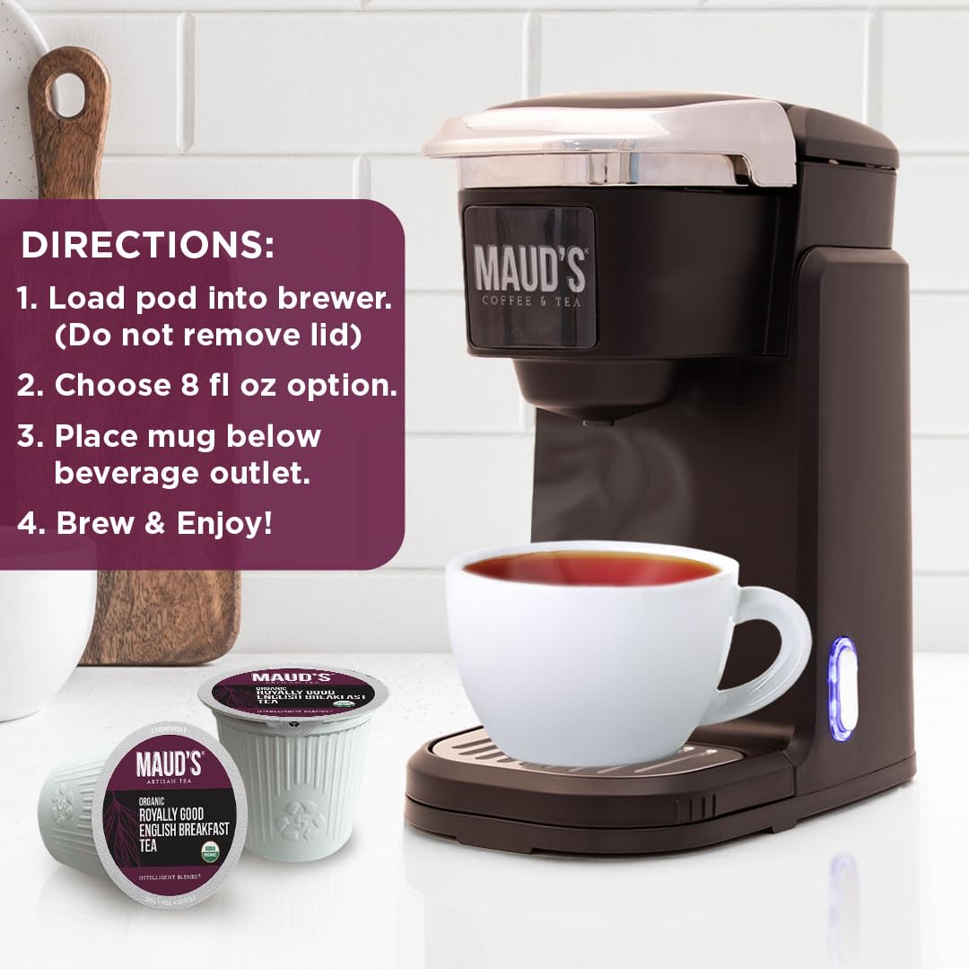 Maud's Organic English Breakfast Black Tea Pods, 100ct