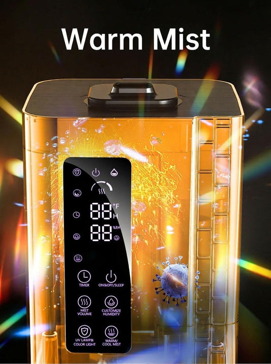 2.64Gal Humidifiers for Bedroom Large Room, Warm and Cool Mist up to 500ft², Top Fill Diffuser Ambient Light, 3 Mist Modes, 24H Timer, 35dB Quiet Humidifier for Home Office Plants