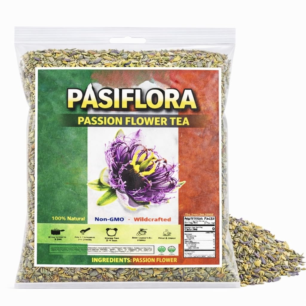 5oz Passionflower Tea 100% Natural Hojas de Pasiflora (Passiflora incarnata) – Loose Leaf Herbal Infusion, Non-GM Pasionaria herbal Tea IMPORTED FROM MEXICO
