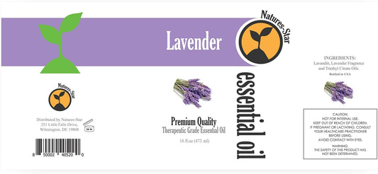 Natures-Star Lavender Essential Oil, 16 Ounce, Therapeutic Grade for Aromatherapy, Candle & Soap Making, Diffusers & Home, Lavender Oil